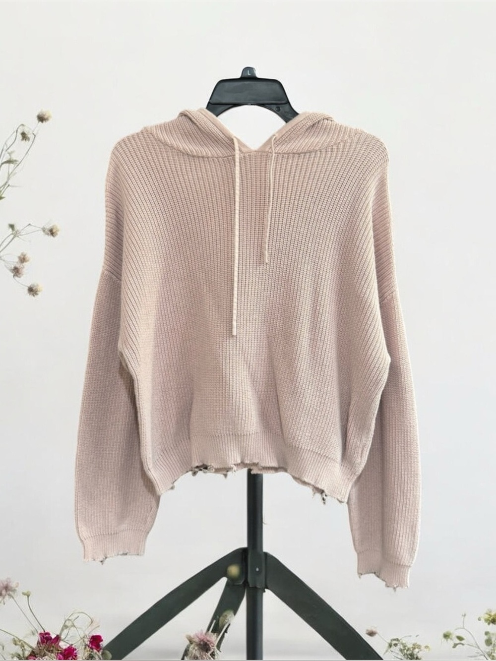 525 America Pink Knit Pullover Hoodie